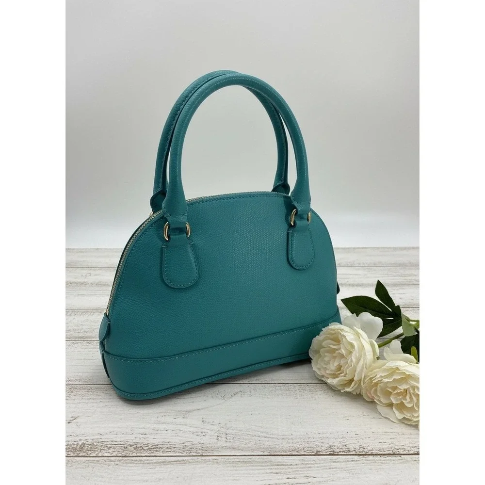 Coach Teal Pebbled Leather‎ Dome Satchel | Excellent Condition